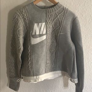 Nike Lab x Sacai tech fleece and wool sweatshirt